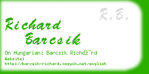 richard barcsik business card